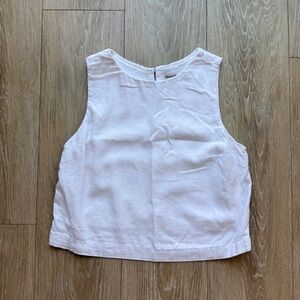 Abercrombie & Fitch White Linen Tank Top